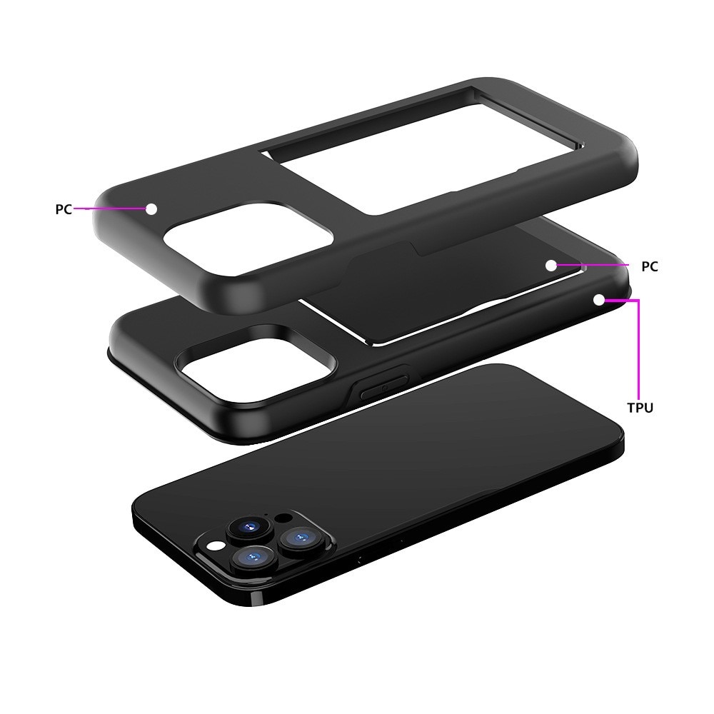 Hybridikuori Cardslot iPhone 14 Pro musta