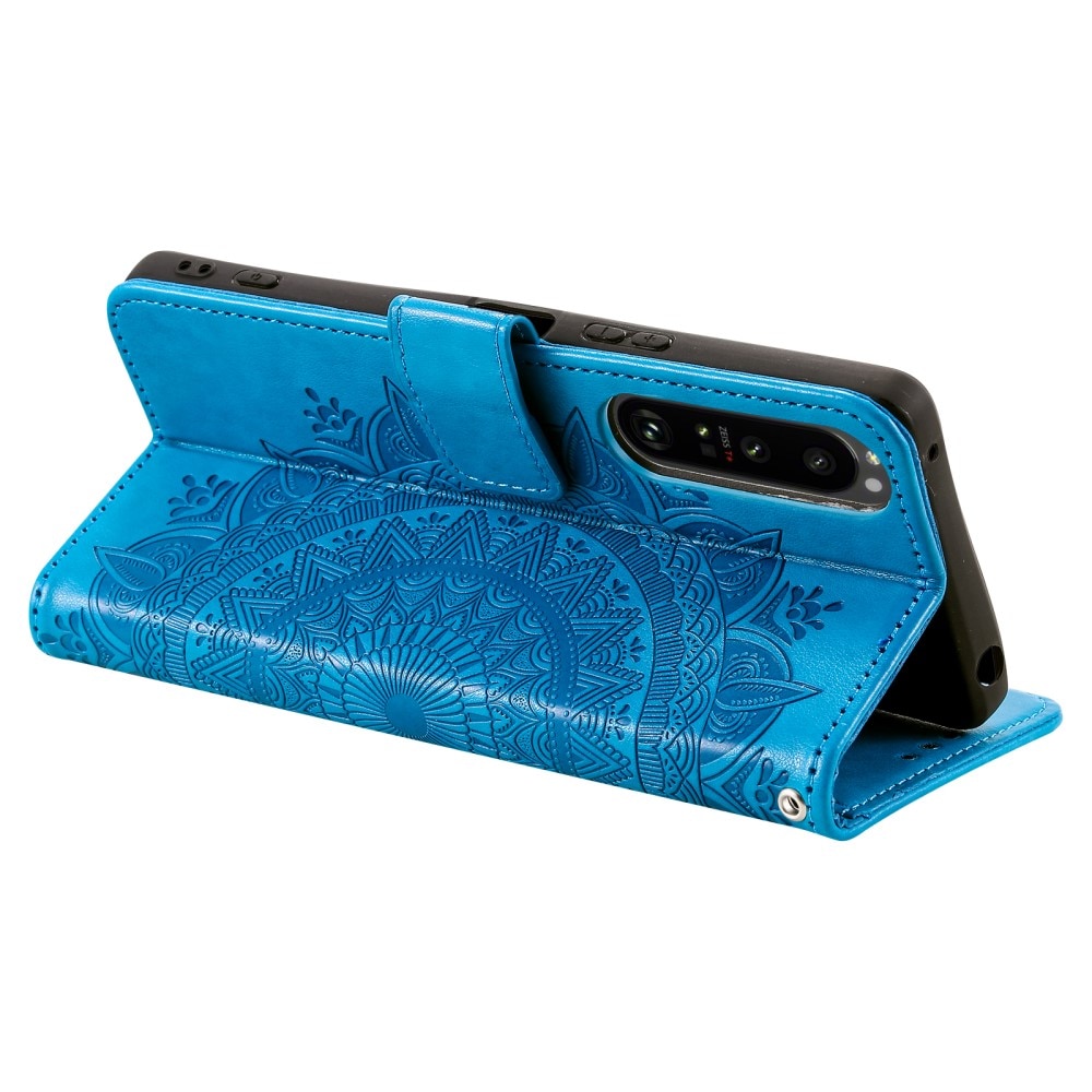 Nahkakotelo Mandala Sony Xperia 1 V sininen