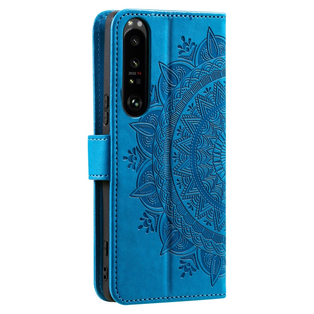 Nahkakotelo Mandala Sony Xperia 1 V sininen