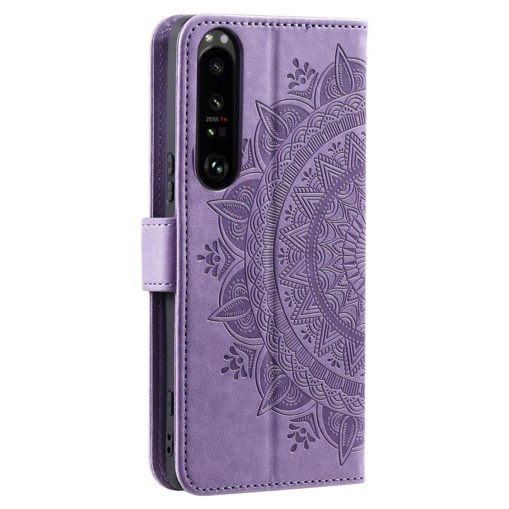 Nahkakotelo Mandala Sony Xperia 1 V liila