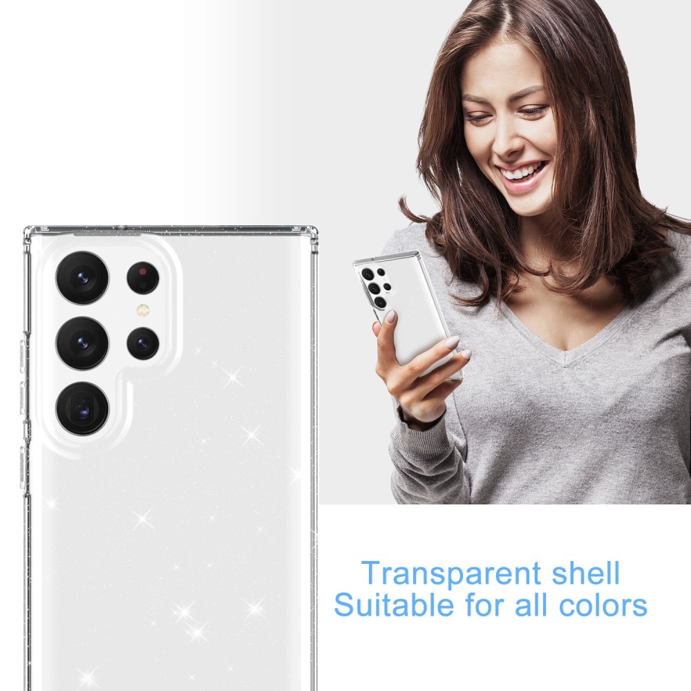 TPU suojakuori Kimallus Samsung Galaxy S23 Ultra kirkas