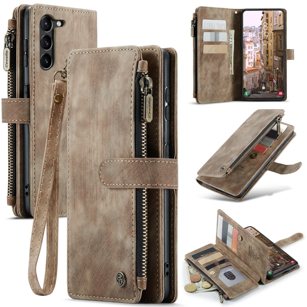 Zipper Wallet Samsung Galaxy S23 ruskea