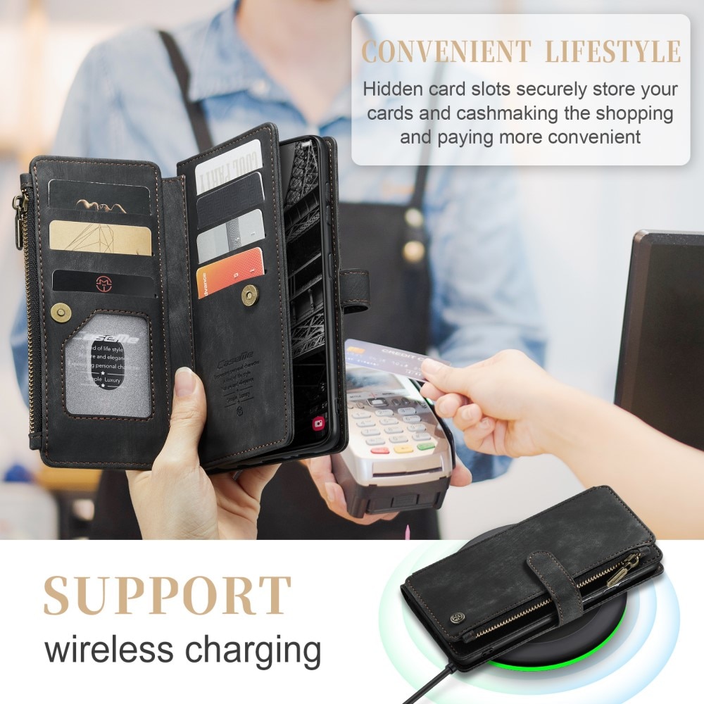Zipper Wallet Samsung Galaxy S23 Plus Musta
