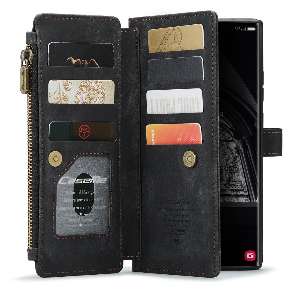 Zipper Wallet Samsung Galaxy S23 Ultra musta