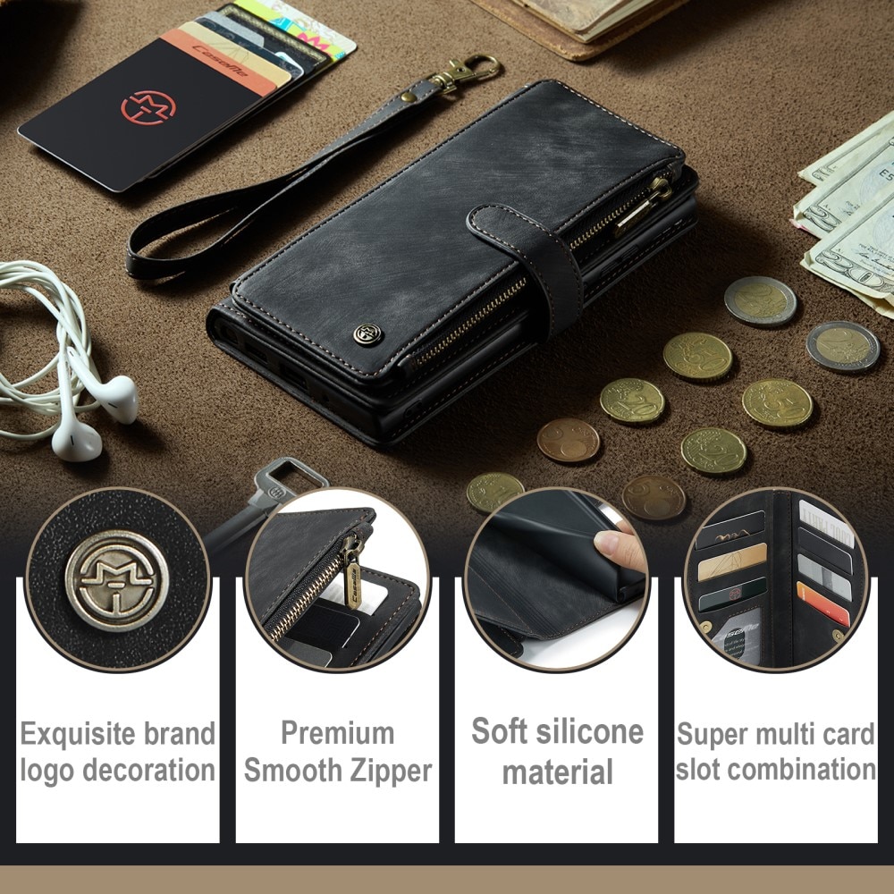 Zipper Wallet Samsung Galaxy S23 Ultra musta