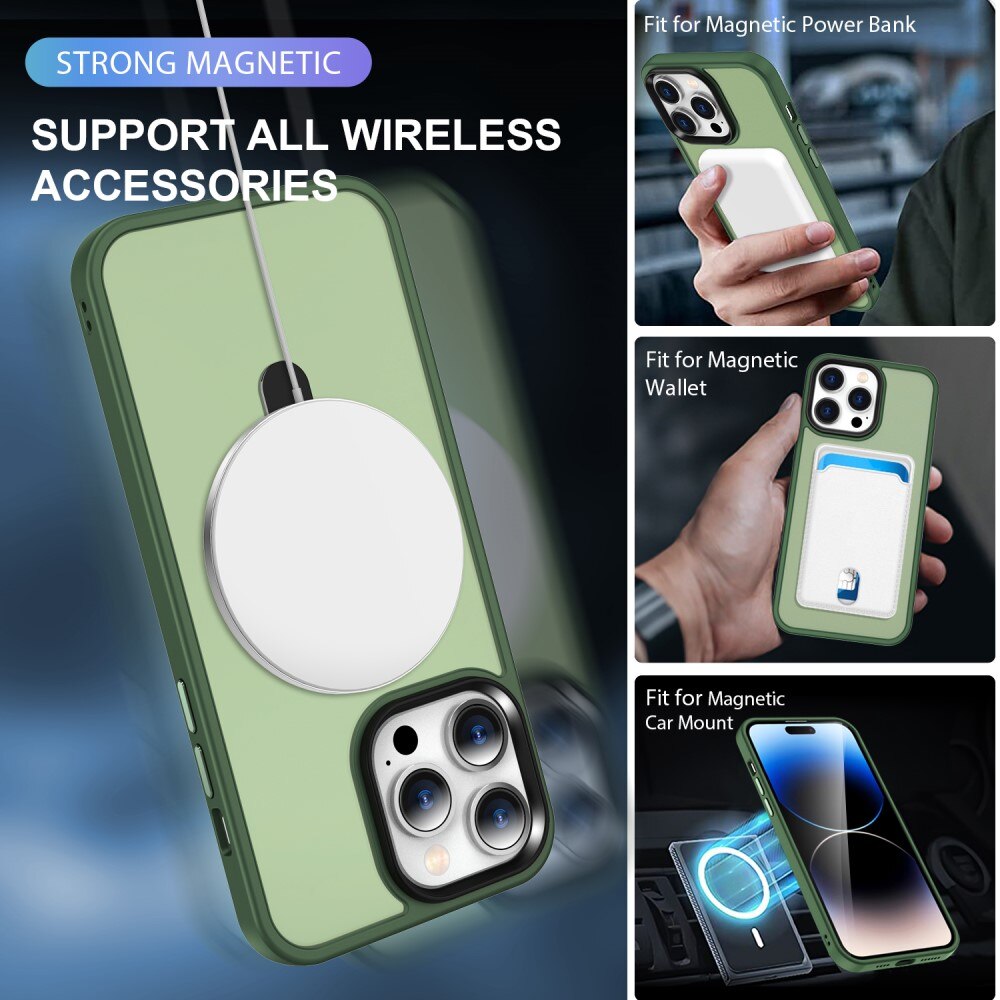 Hybridikuori MagSafe Ring iPhone 14 Pro Max Vihreä