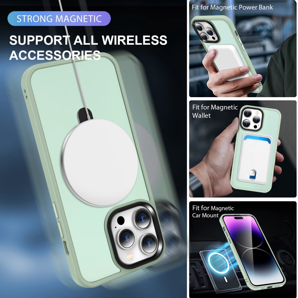 Hybridikuori MagSafe Ring iPhone 15 Pro vaaleanvihreä