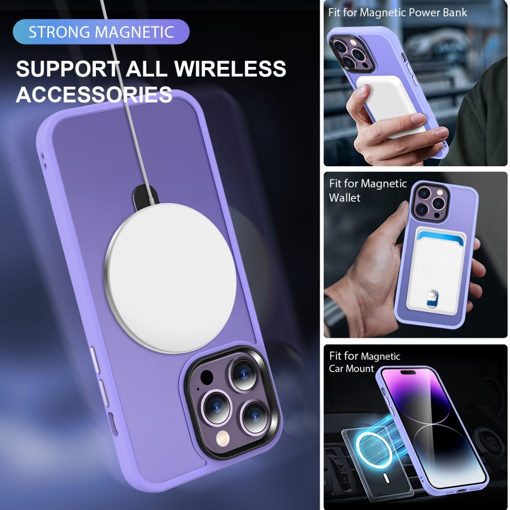 Hybridikuori MagSafe Ring iPhone 14 Pro laventeli