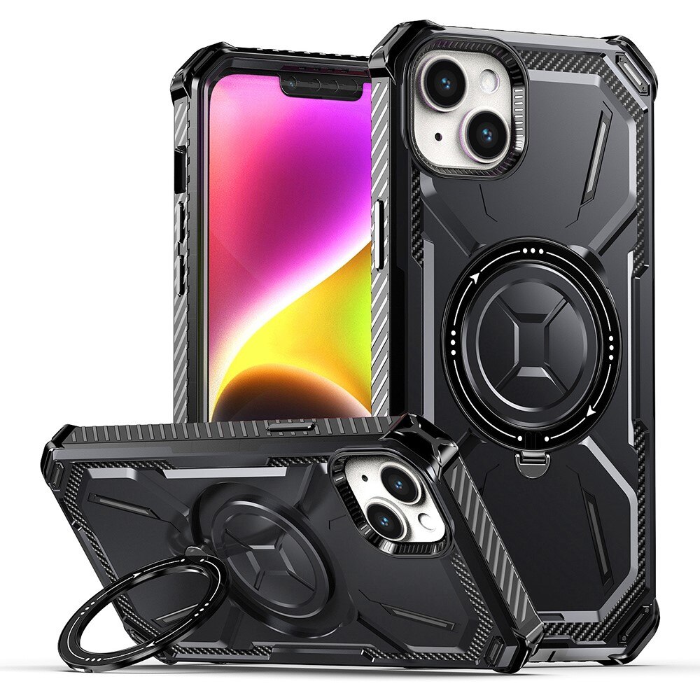 Hybridikuori Tech MagSafe Ring iPhone 15 Plus musta