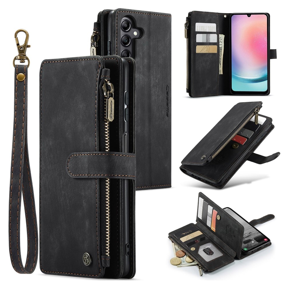 Zipper Wallet Samsung Galaxy A54 Musta