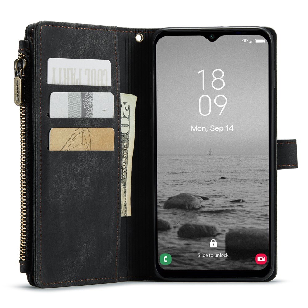 Zipper Wallet Samsung Galaxy A54 Musta