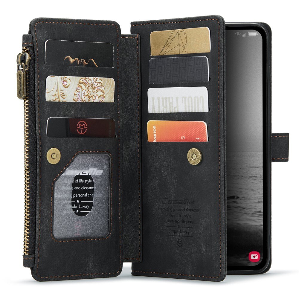 Zipper Wallet Samsung Galaxy A54 Musta