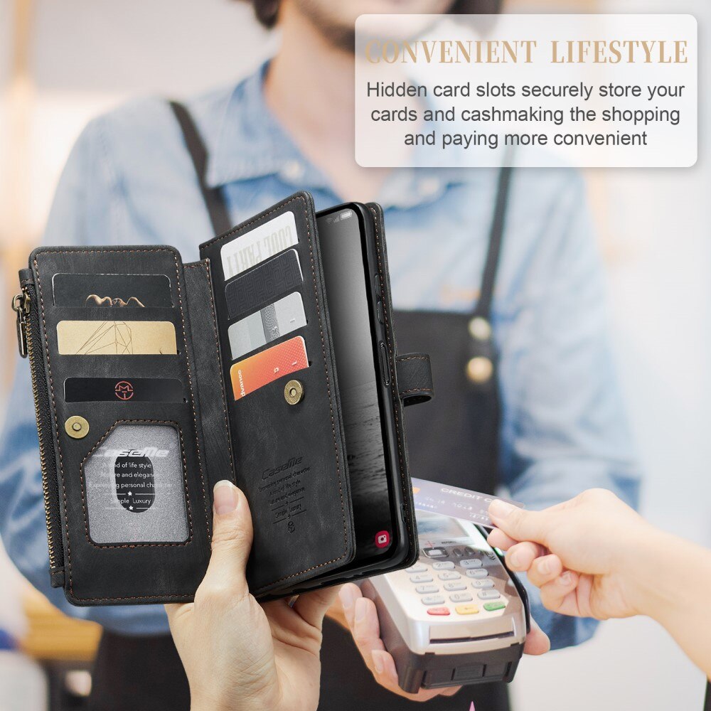 Zipper Wallet Samsung Galaxy A54 Musta