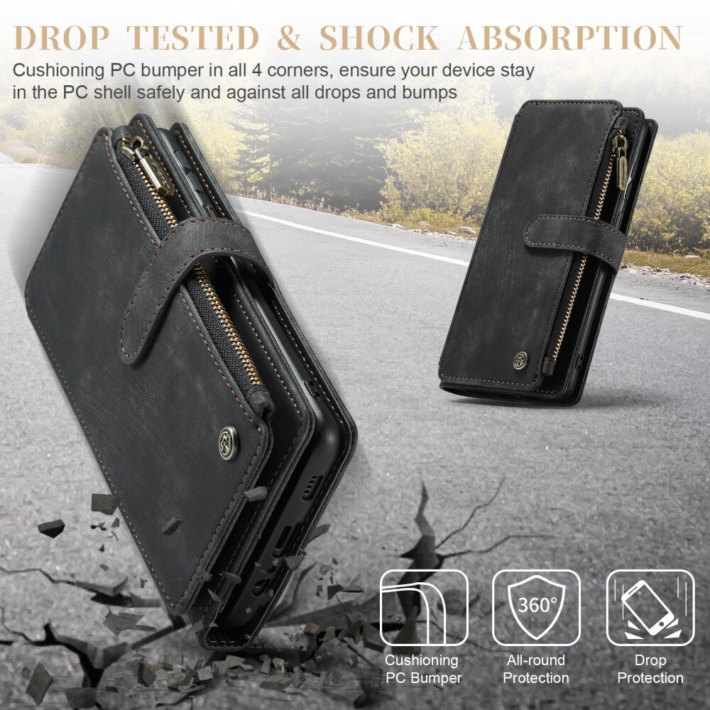 Zipper Wallet Samsung Galaxy A54 Musta