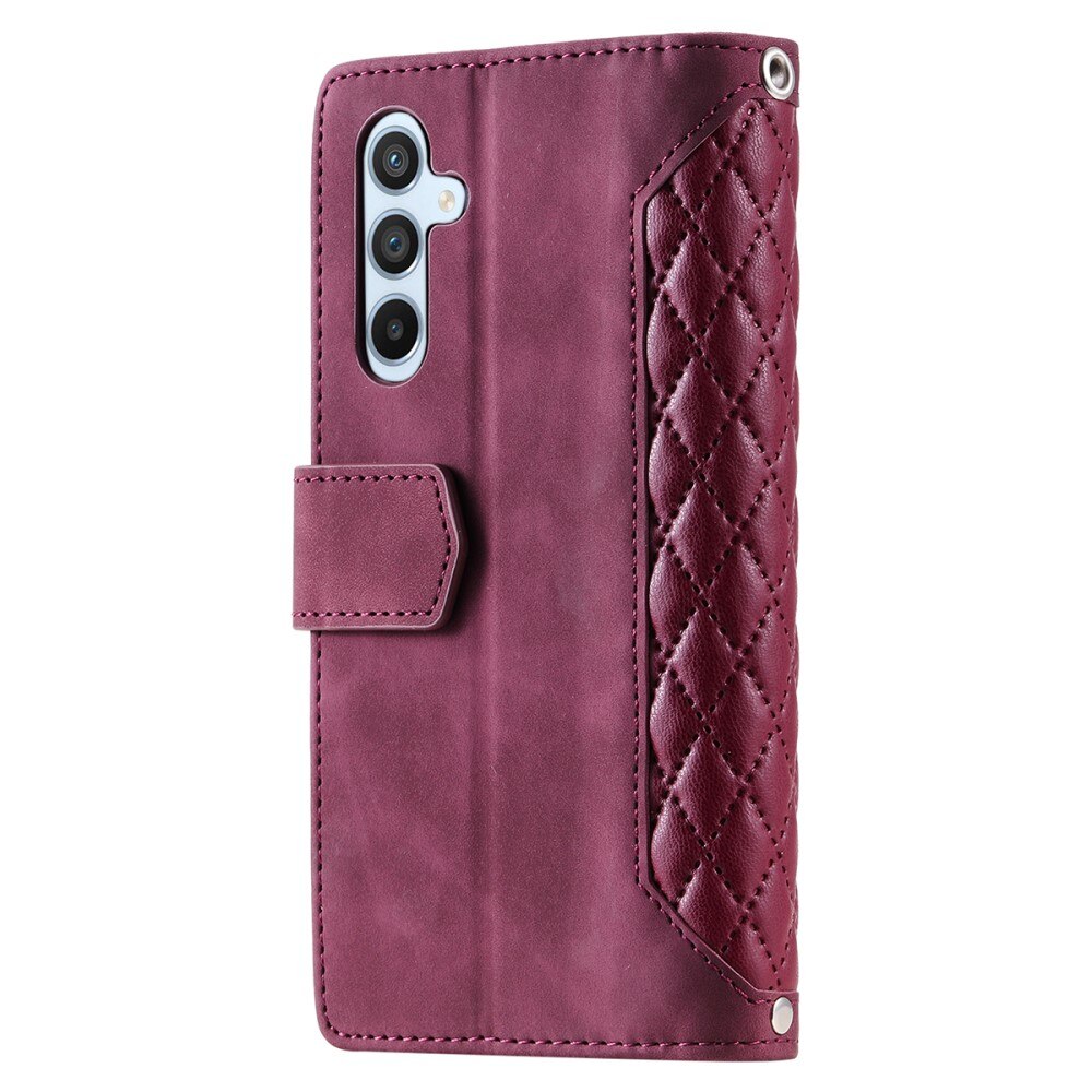 Lompakkolaukku Samsung Galaxy A54 Quilted Punainen