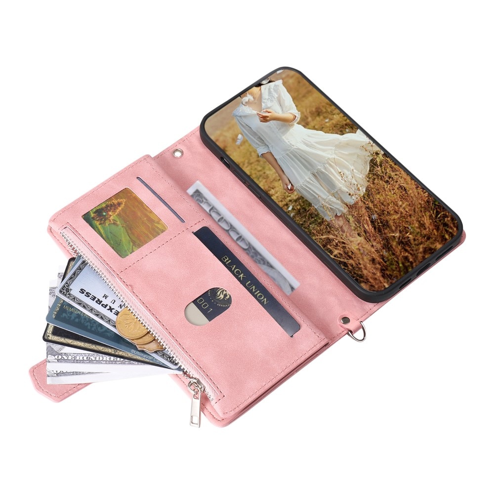 Lompakkolaukku Samsung Galaxy A54 Quilted Vaaleanpunainen