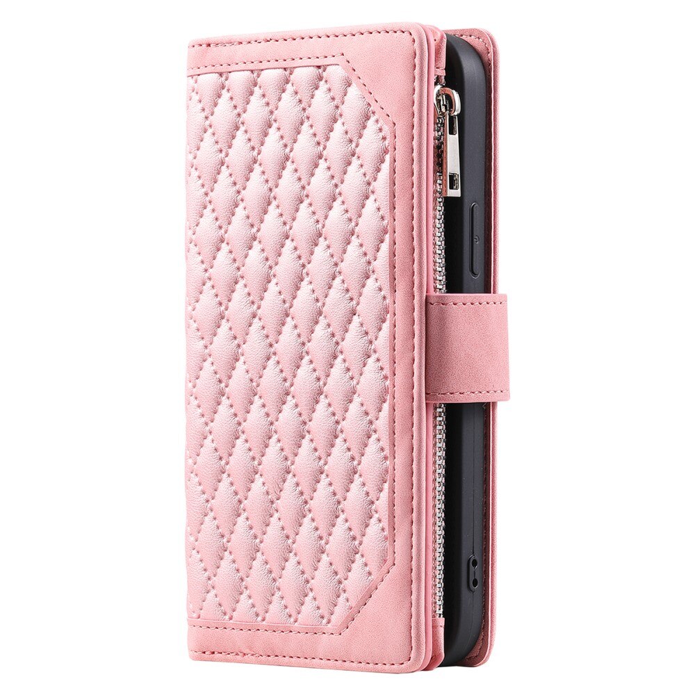 Lompakkolaukku Samsung Galaxy A54 Quilted vaaleanpunainen