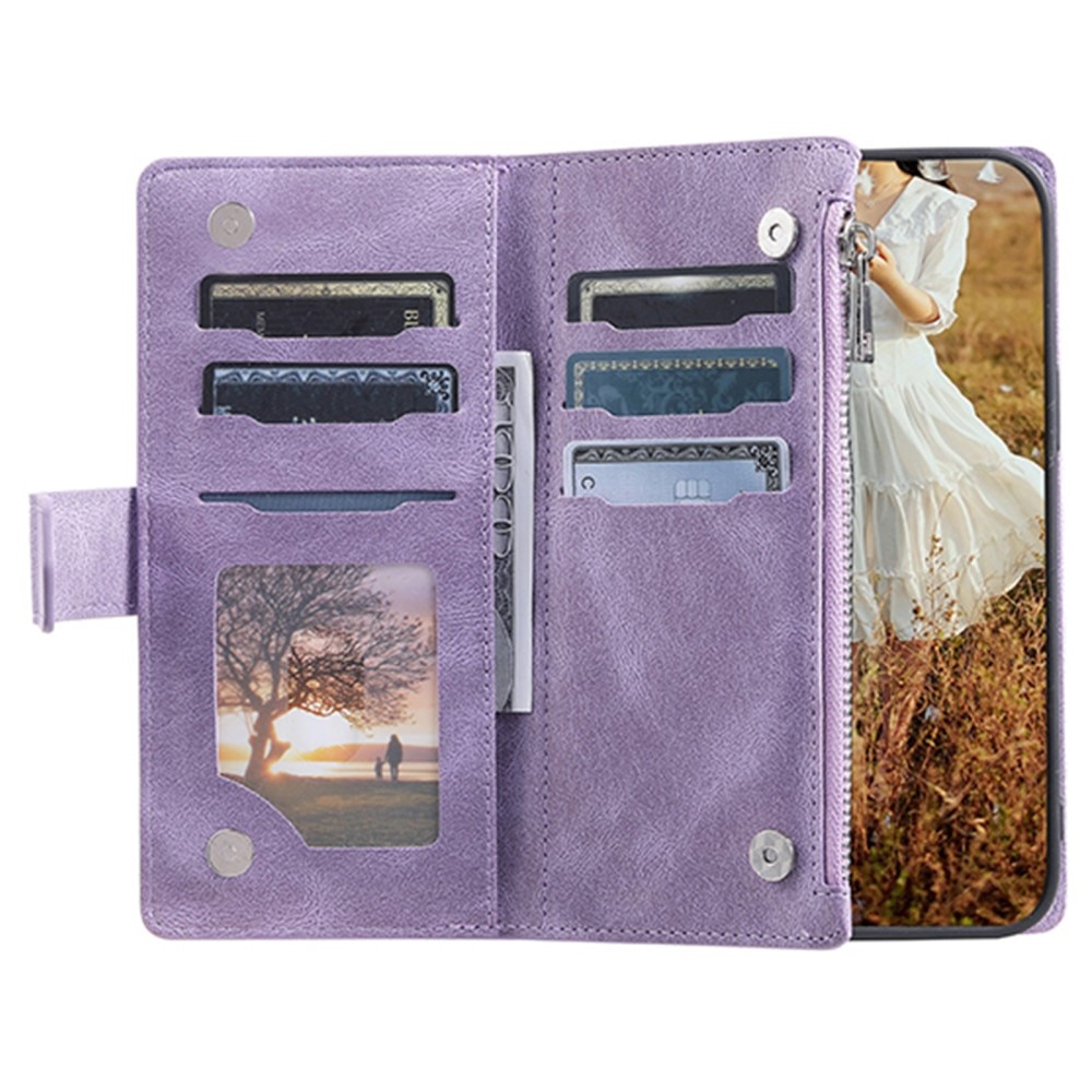 Lompakkolaukku Samsung Galaxy A54 Quilted Liila