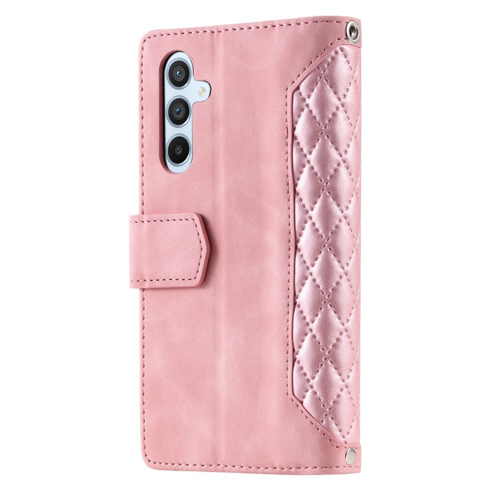 Lompakkolaukku Samsung Galaxy A14 Quilted Vaaleanpunainen