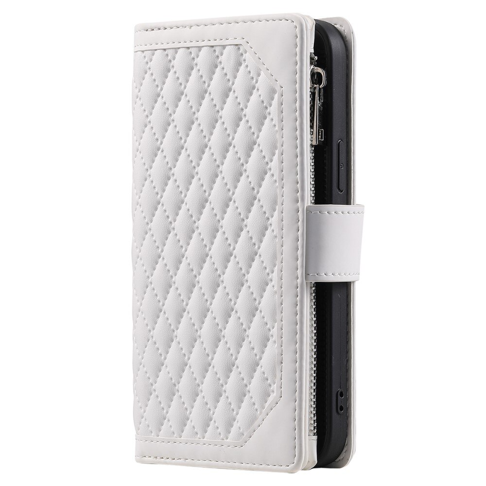 Lompakkolaukku Samsung Galaxy A14 Quilted valkoinen