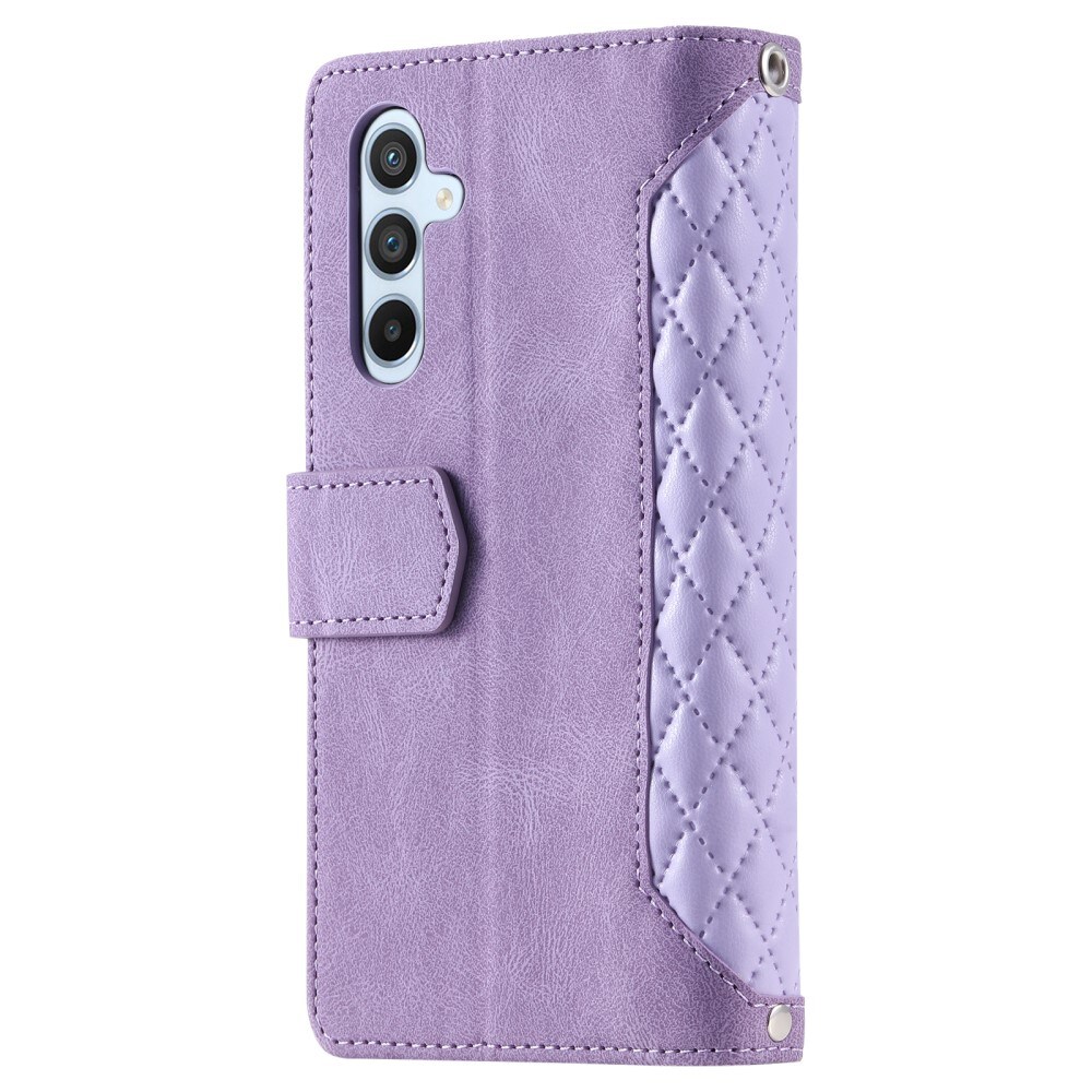 Lompakkolaukku Samsung Galaxy A14 Quilted Liila