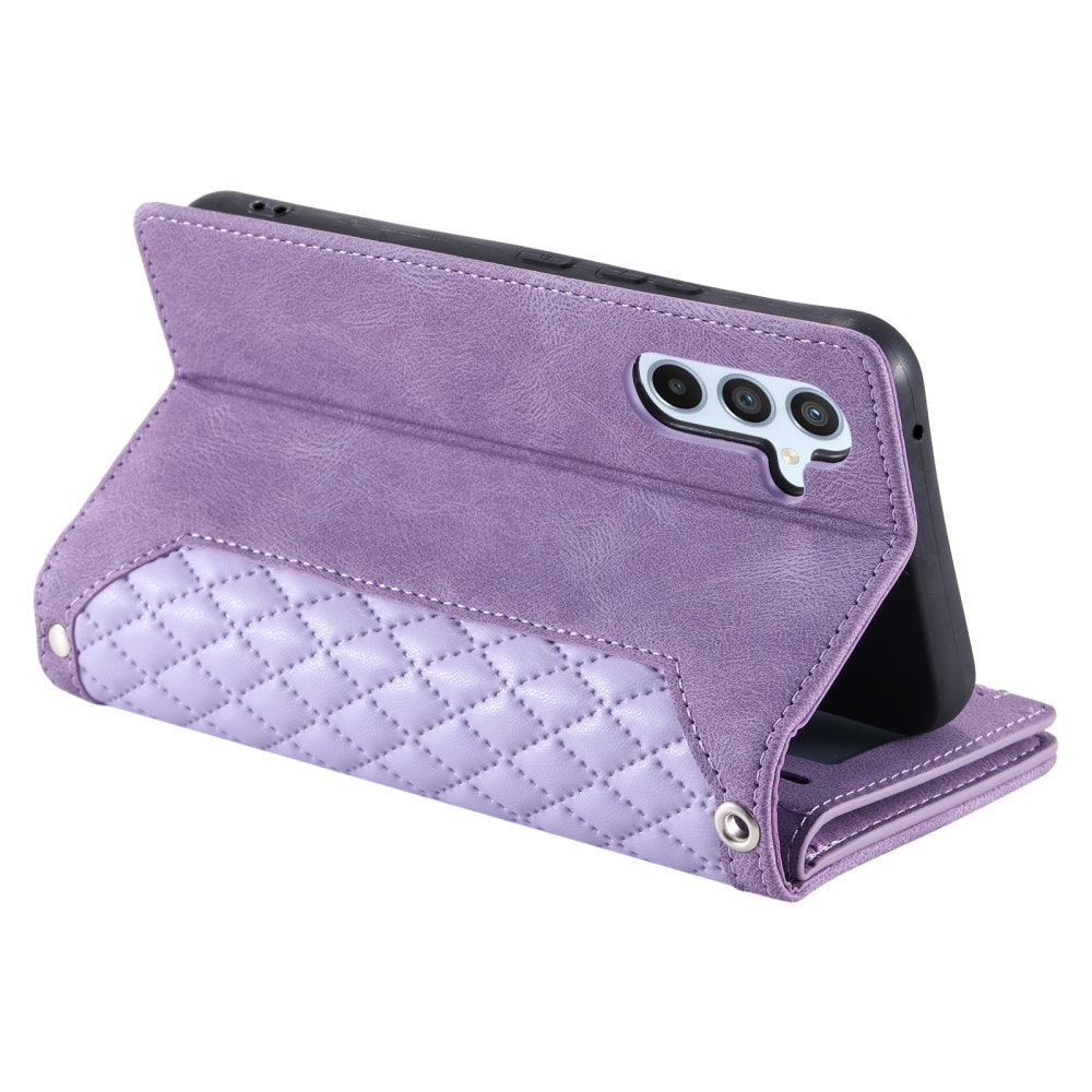 Lompakkolaukku Samsung Galaxy A14 Quilted Liila