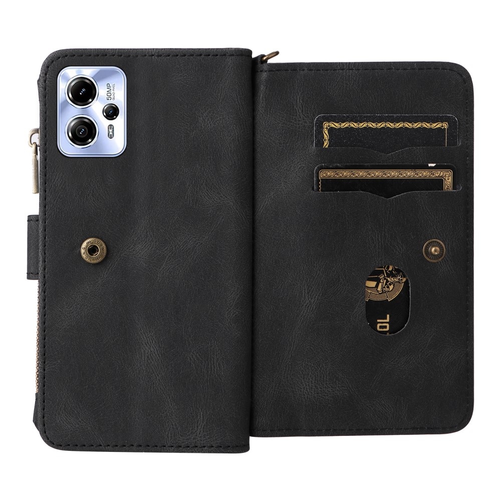 Leather Multi-Wallet Motorola Moto G13 musta