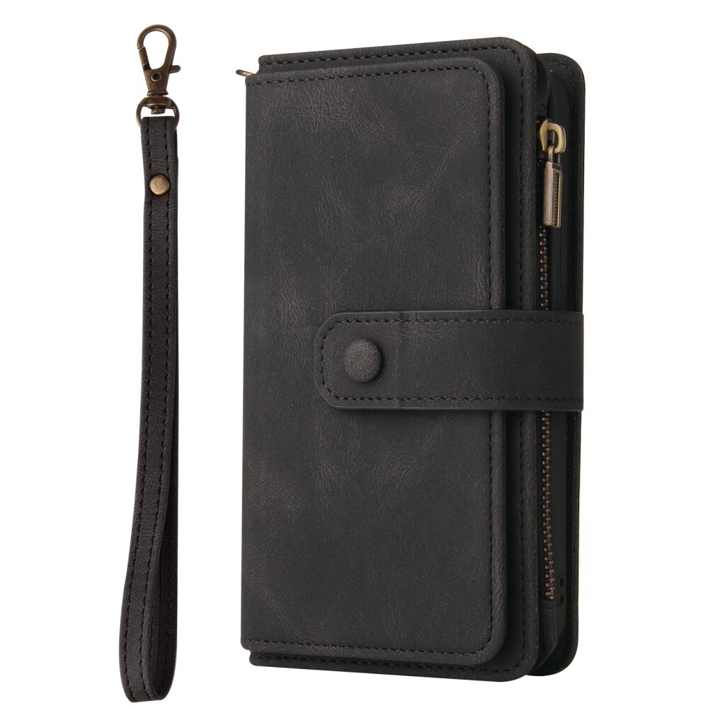 Leather Multi-Wallet Motorola Moto E13 musta