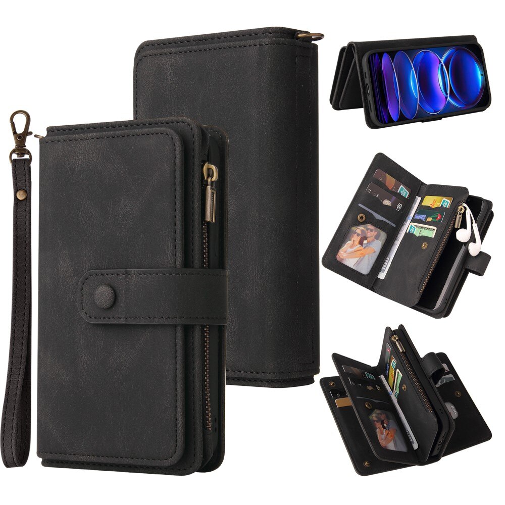 Leather Multi-Wallet Xiaomi Redmi Note 12 Pro 5G musta