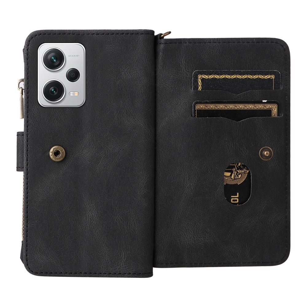 Leather Multi-Wallet Xiaomi Redmi Note 12 Pro 5G musta