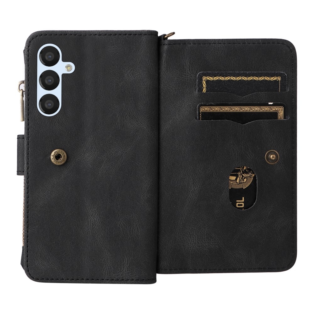 Leather Multi-Wallet Samsung Galaxy A54 musta