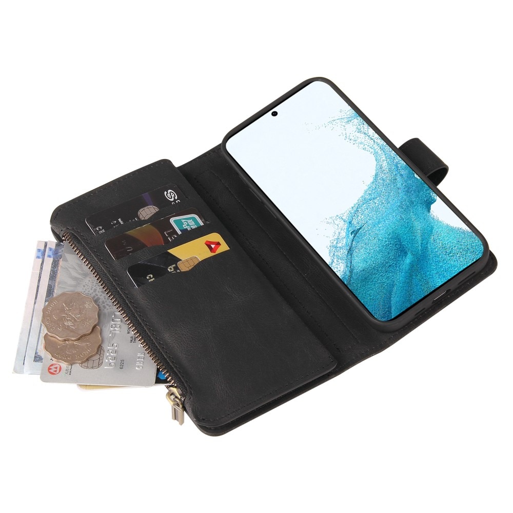 Leather Multi-Wallet Samsung Galaxy A54 musta