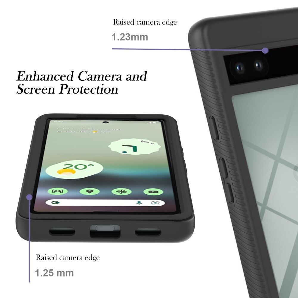 Full Cover Kuori Google Pixel 7a Musta