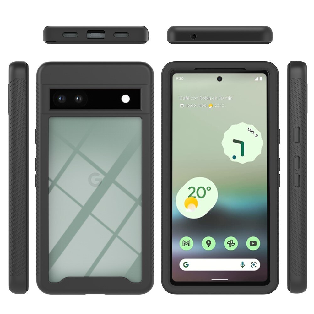 Full Cover Kuori Google Pixel 7a Musta