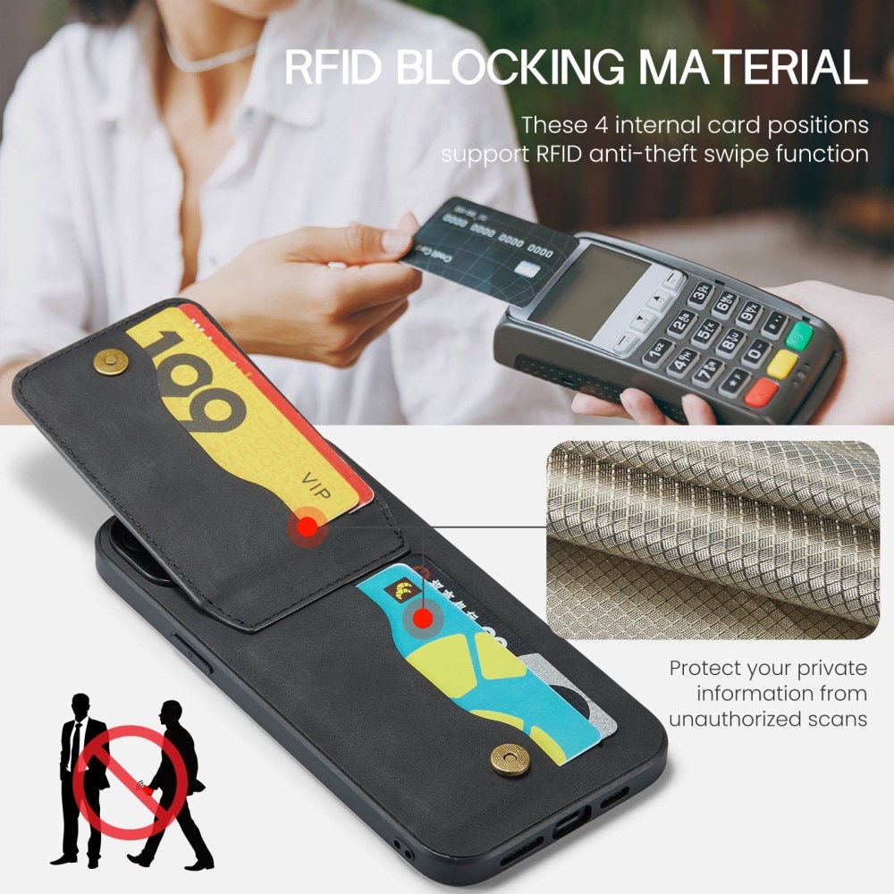 Multi-slot RFID-blocking Kuori iPhone 14 Pro musta
