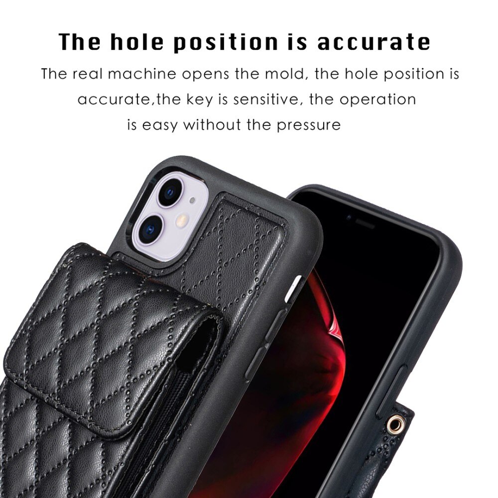 iPhone 11 Quilted Lompakonkuori musta