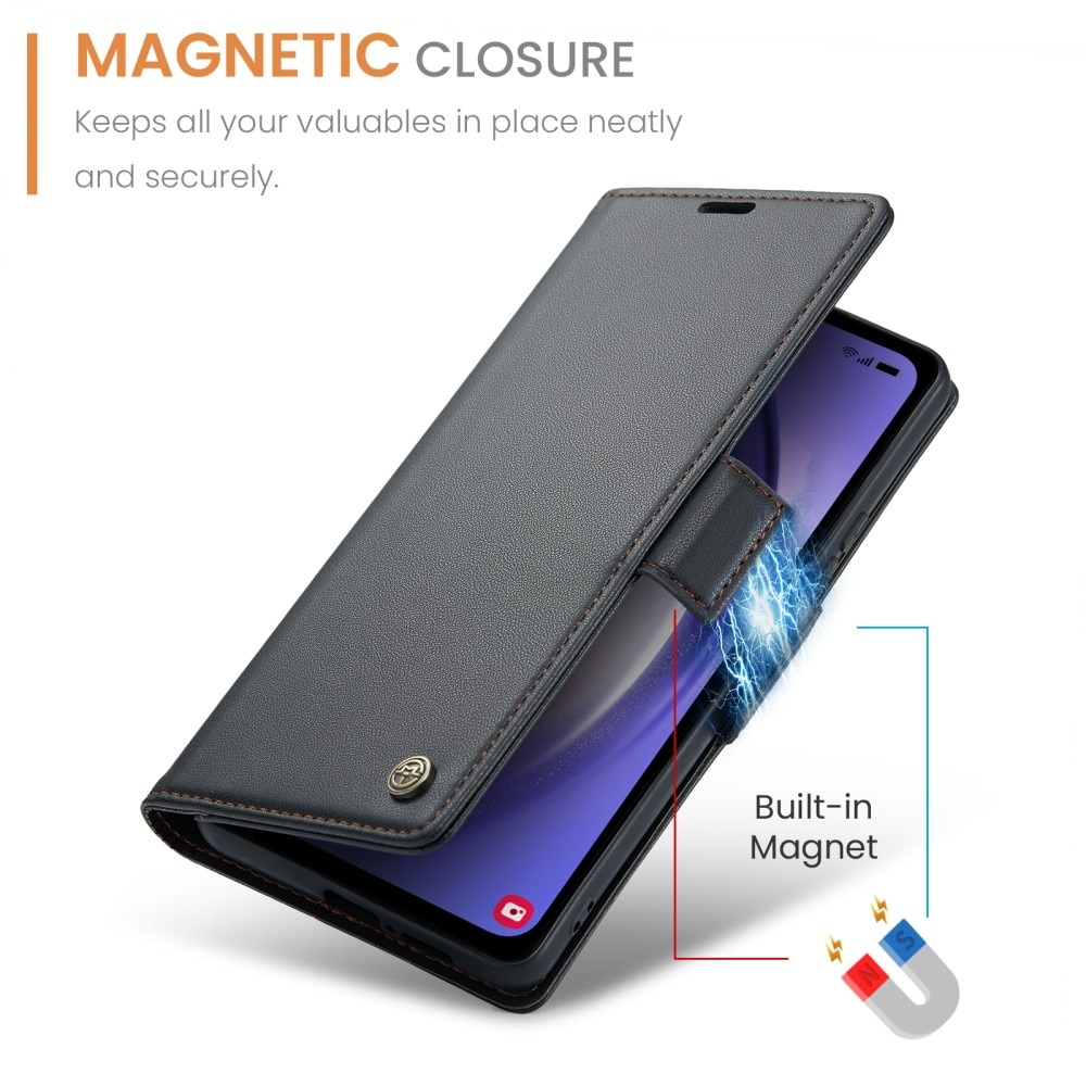 RFID Slim Lompakkokotelo Samsung Galaxy A54 Musta