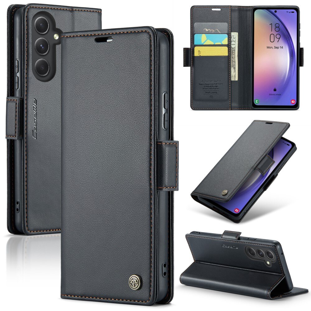 RFID Slim Lompakkokotelo Samsung Galaxy A54 Musta