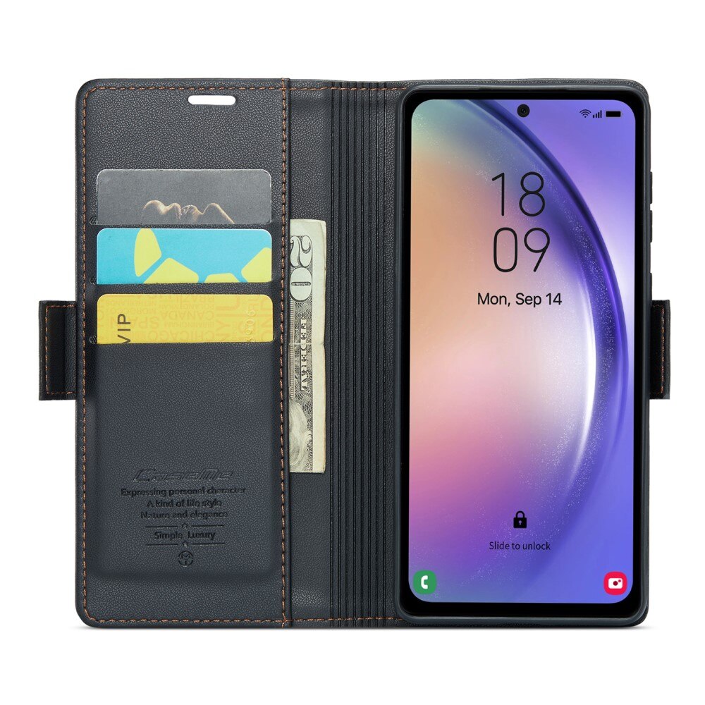 RFID Slim Lompakkokotelo Samsung Galaxy A54 Musta