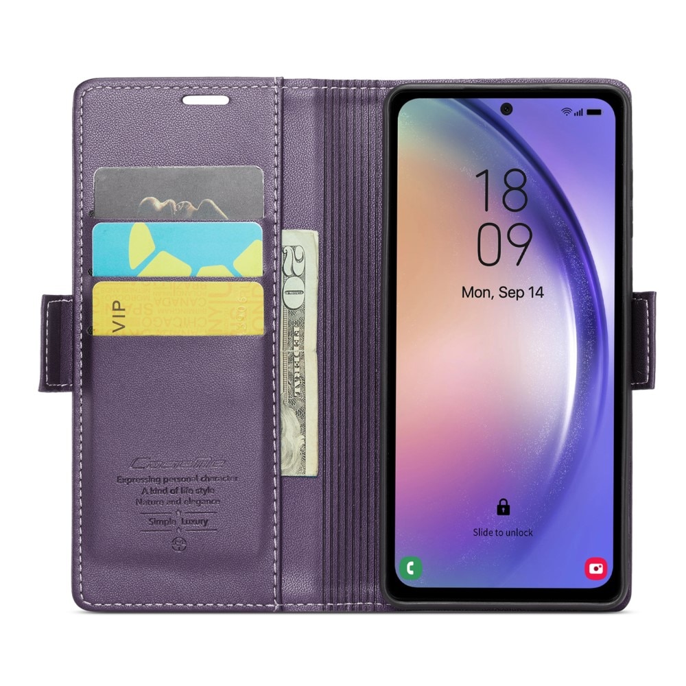 RFID-blocking Slim Lompakkokotelo Samsung Galaxy A54 liila