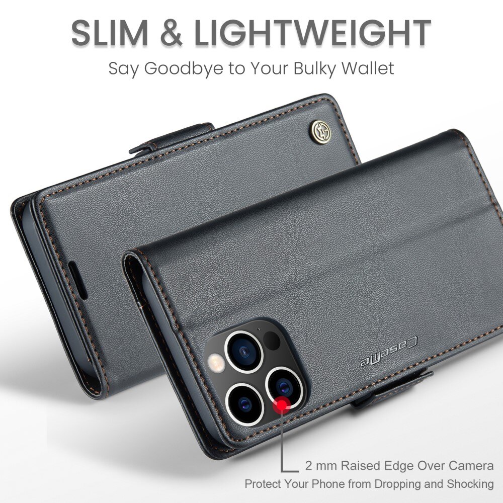 RFID Slim Lompakkokotelo Apple iPhone 14 Pro Musta