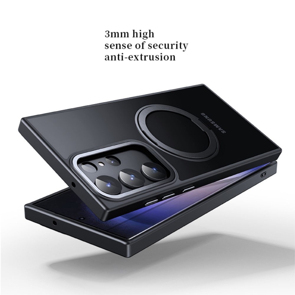 Hybridikuori MagSafe Ring Kickstand Samsung Galaxy S23 Ultra musta