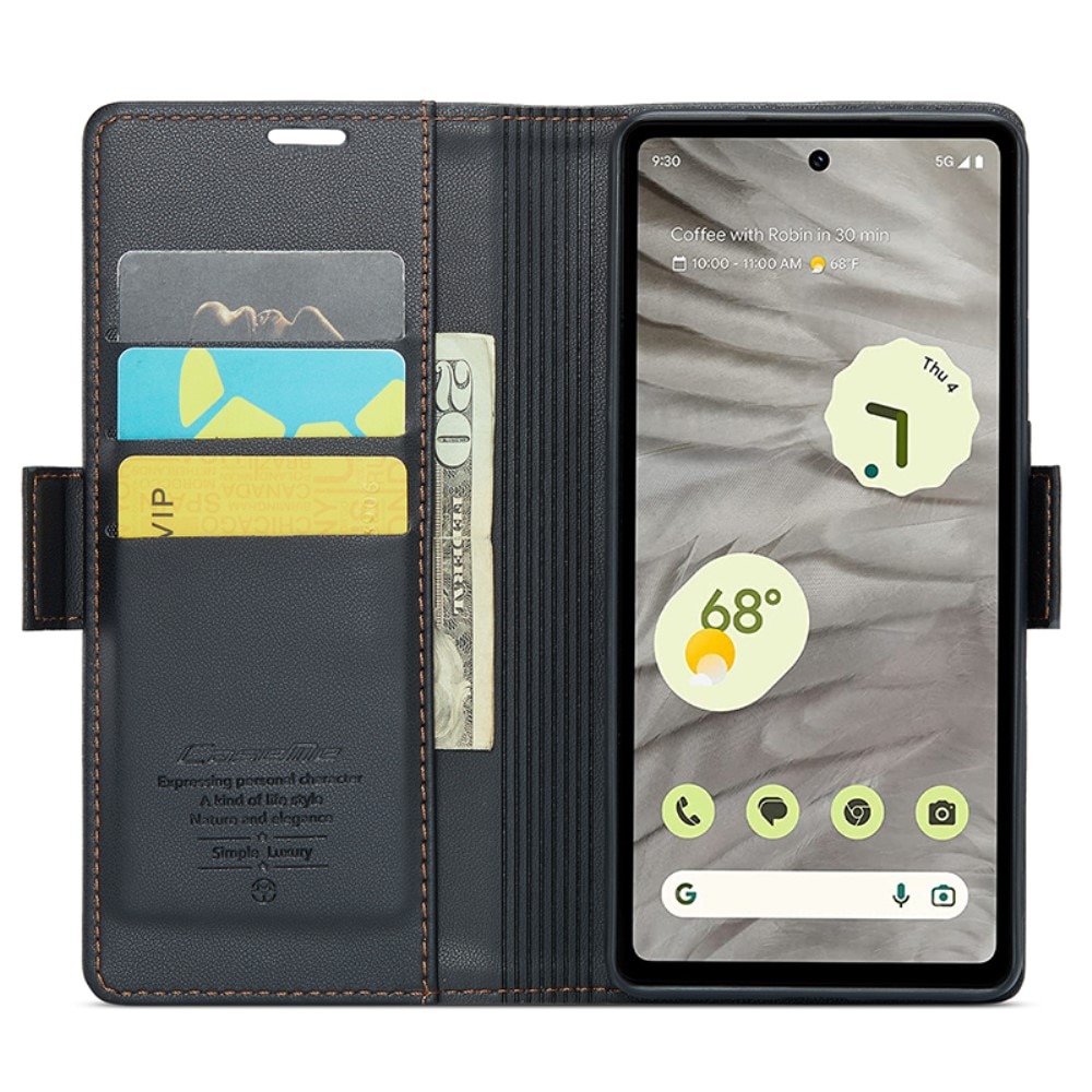 RFID Slim Lompakkokotelo Google Pixel 7a Musta