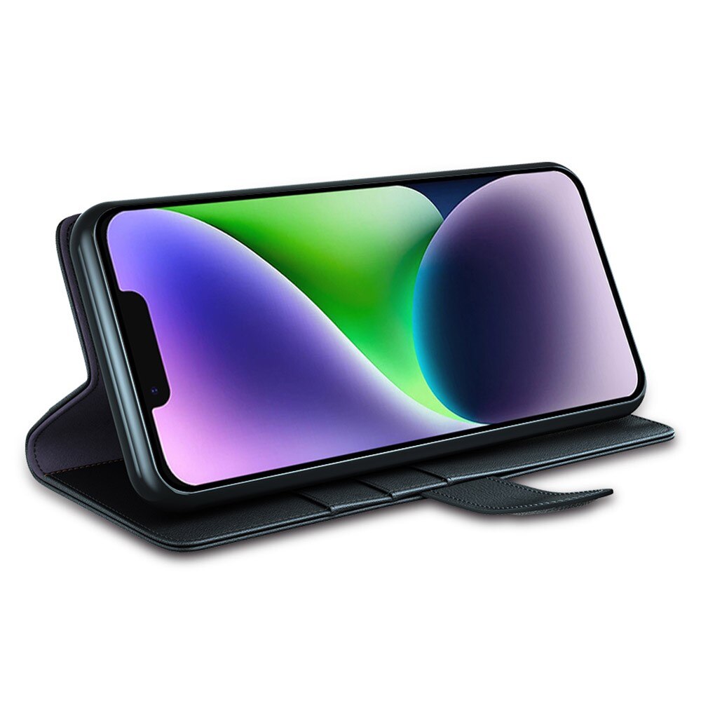 Aito Nahkakotelo iPhone 15 Musta