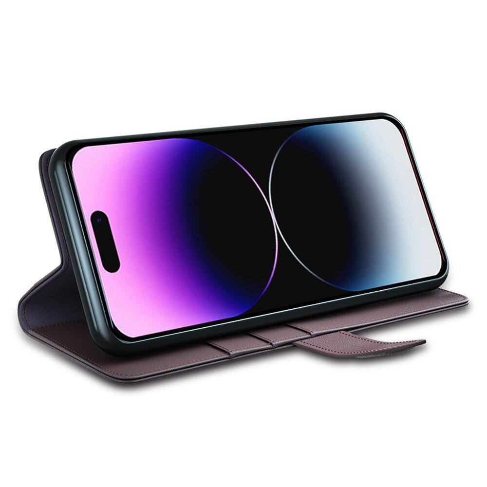 Aito Nahkakotelo iPhone 15 Pro Ruskea