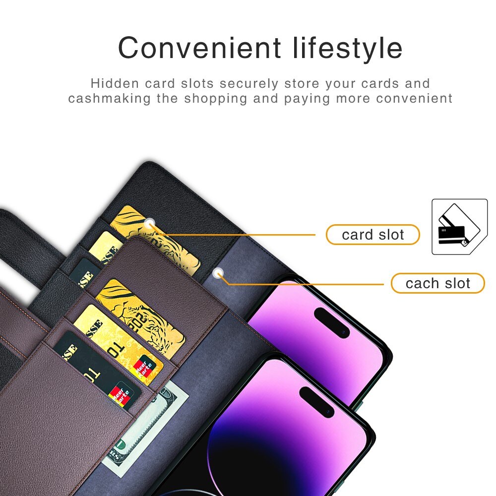 Aito Nahkakotelo iPhone 15 Pro Ruskea