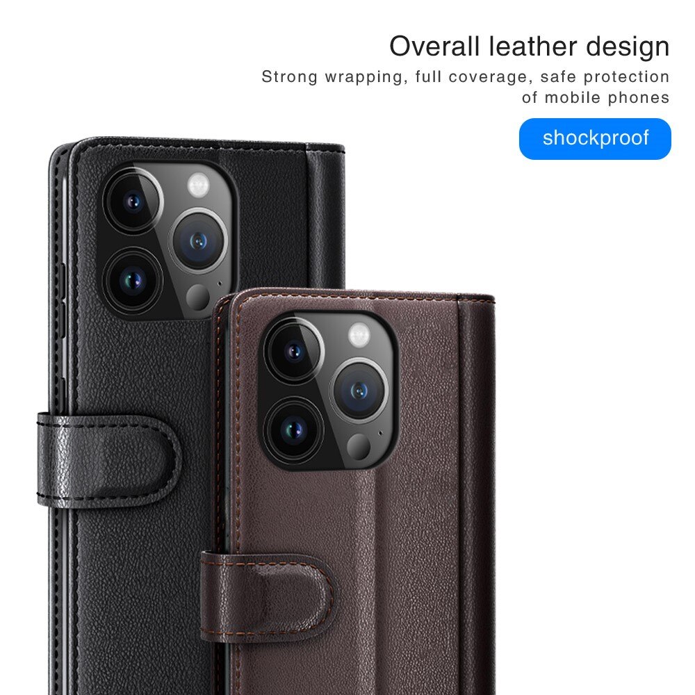 Aito Nahkakotelo iPhone 15 Pro Ruskea