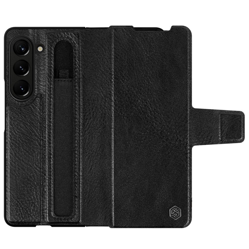 Leather Case with Pen Slot Samsung Galaxy Z Fold 5 musta