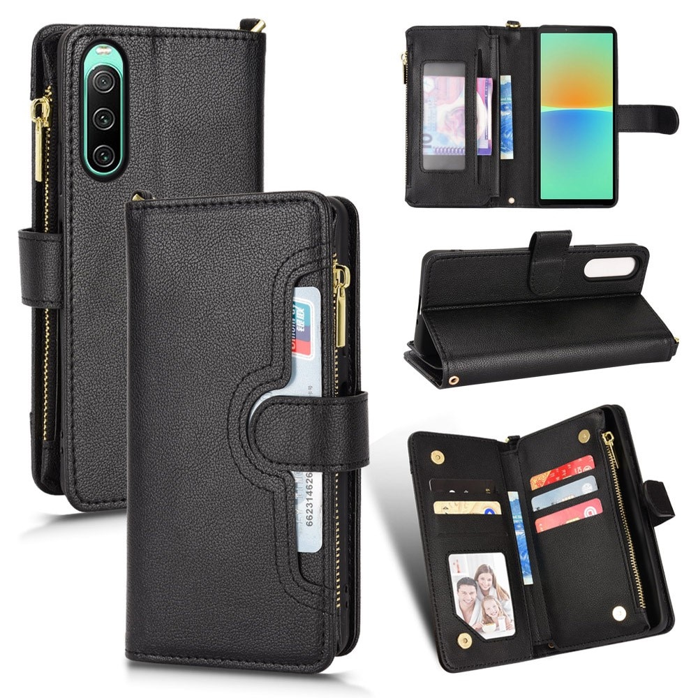 Suojakotelo Zipper Multi-slot Sony Xperia 10 V musta