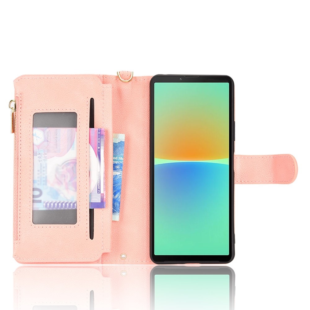 Suojakotelo Zipper Multi-slot Sony Xperia 10 V vaaleanpunainen